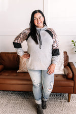 Cover Your Tracks Cowl Neck Sweater In Heathered Grey