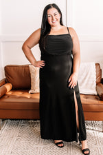 Neck Breaker Maxi Dress In Black Stiletto