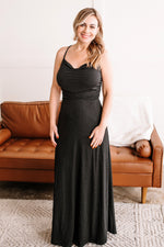 Take A Shine To You Maxi Dress In Midnight Shimmer