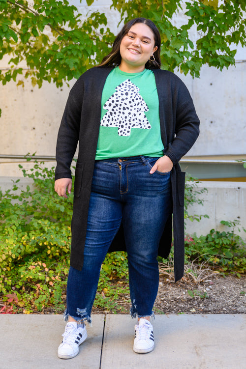 Dalmatian Tree Graphic Tee in Kelly Green LD23