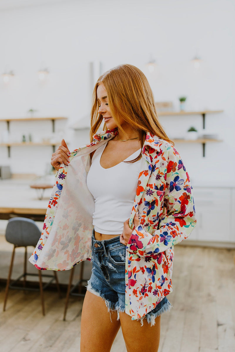 Dancing Flowers Corduroy Jacket