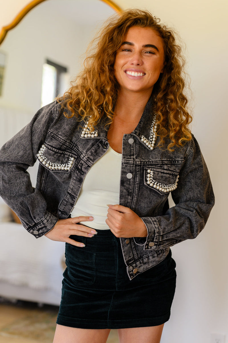 Denim And Pearls Denim Jacket