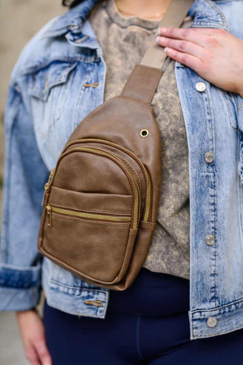 Effortlessly Chic Sling Bag in Stone