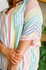 End Of The Rainbow Striped Button Up