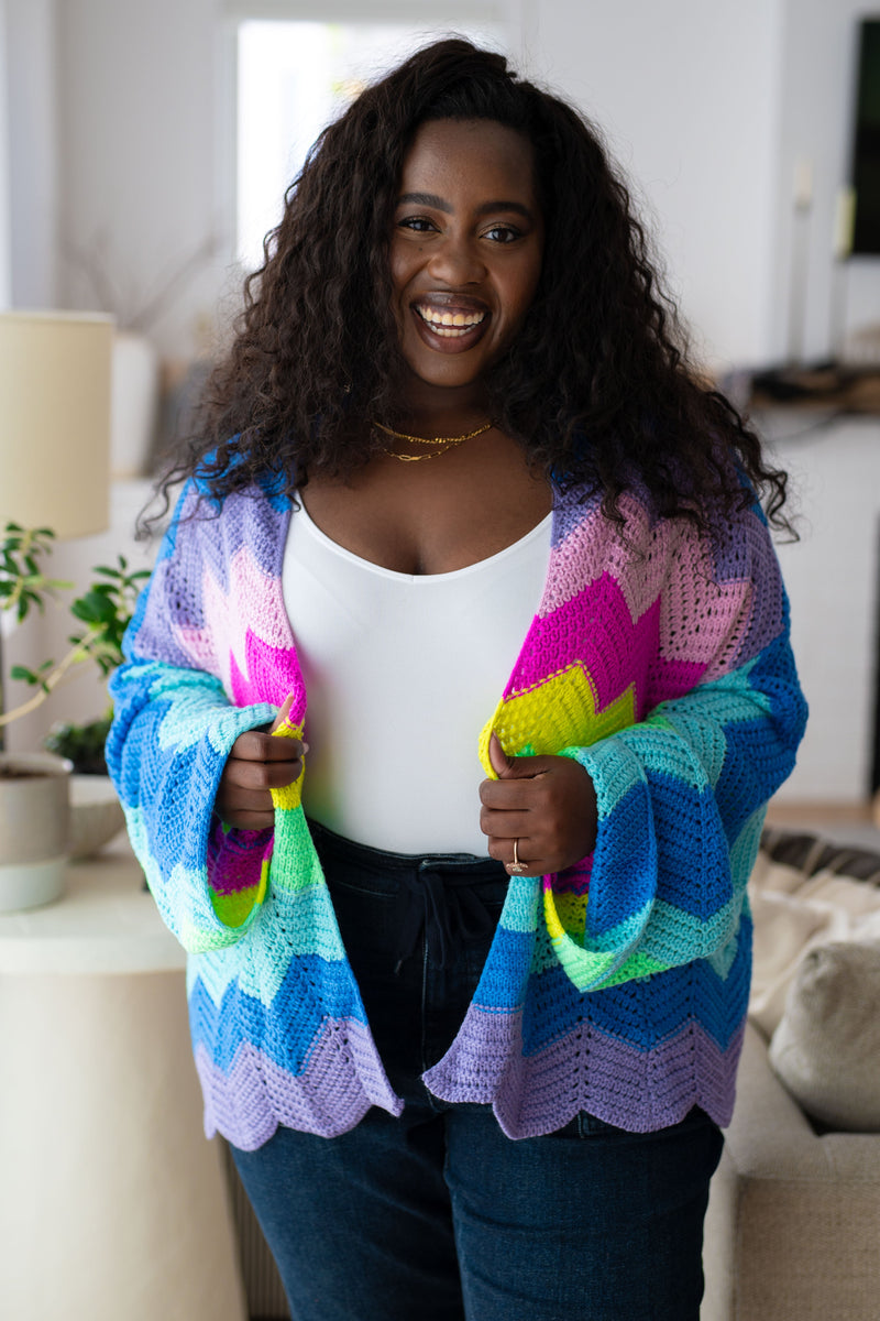 Plus size shop rainbow cardigan