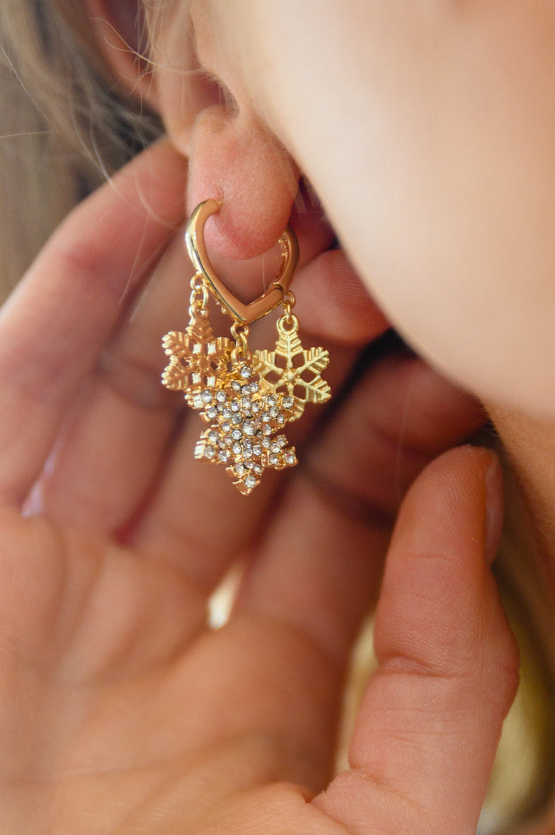 Festive Snowflake Drop Earrings