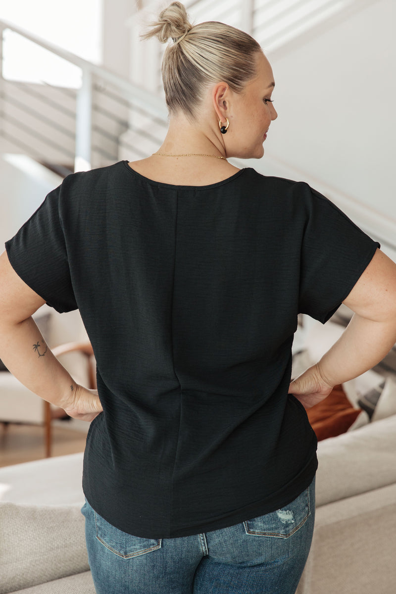 Frequently Asked Questions V-Neck Top in Black – Iris & Rainbow Boutique