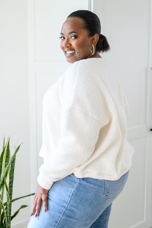 Fuzzy Cuddles Sweater in Off White BF35