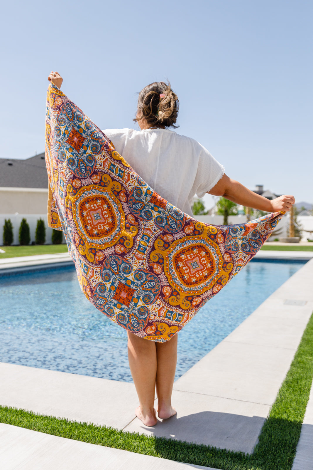 Luxury Beach Towel in Boho Medallions – Iris & Rainbow Boutique