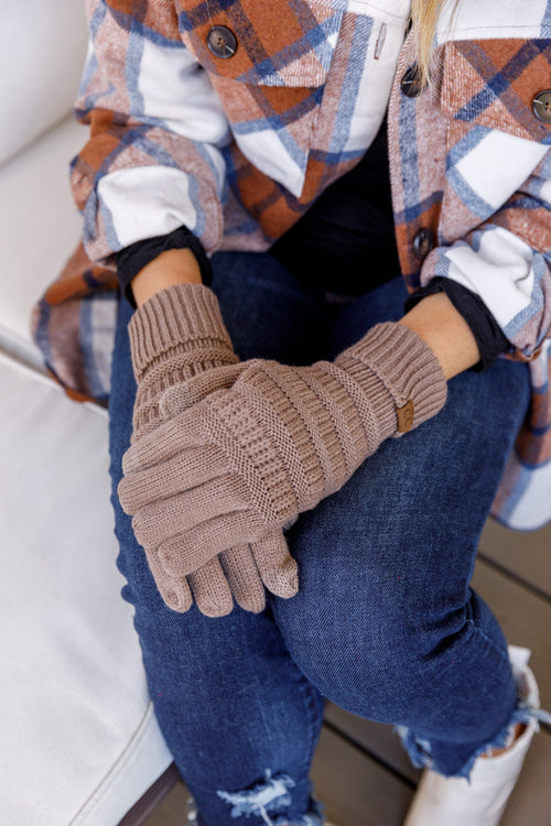 Got You Covered Knit Gloves In Taupe Winter22