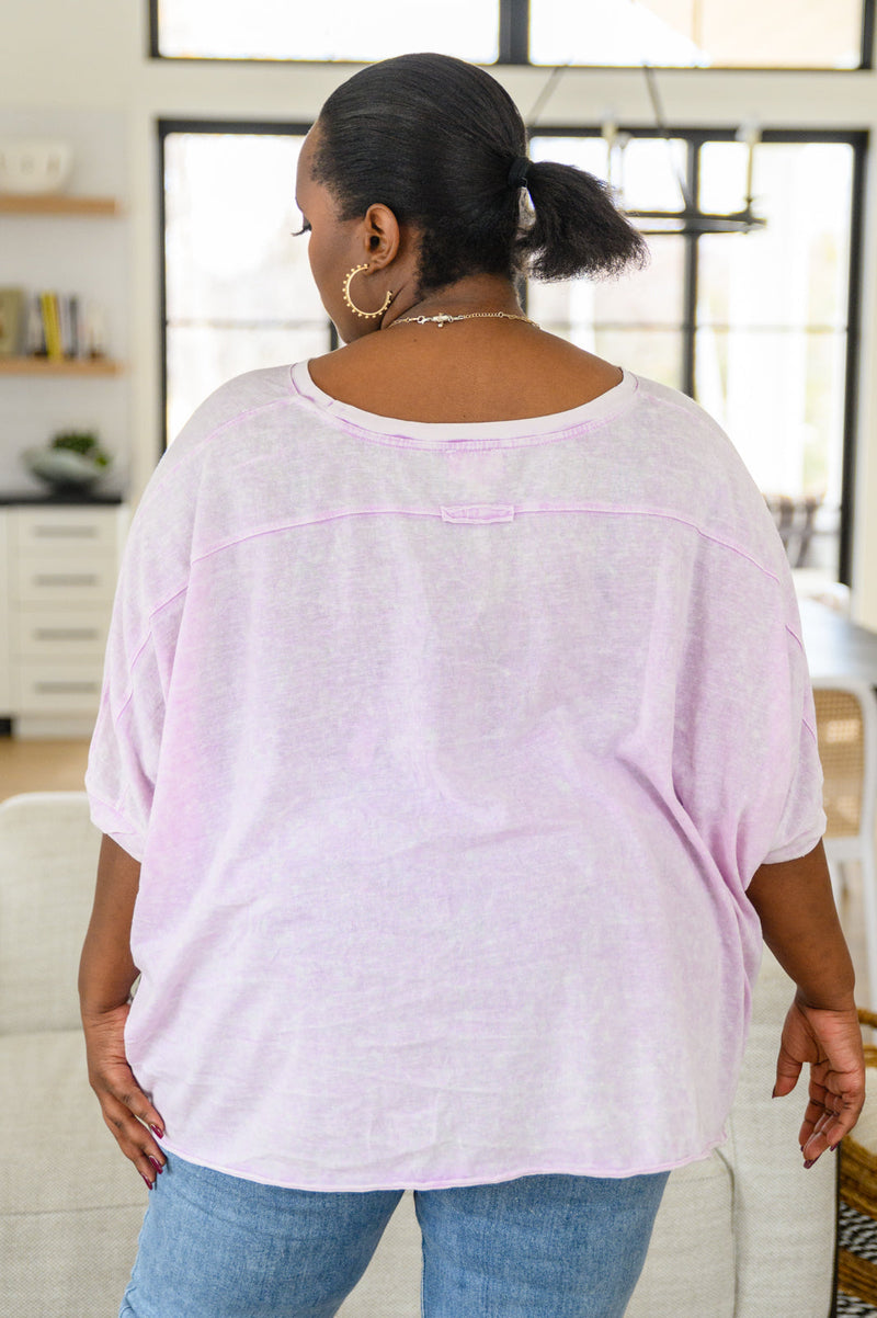 Hold Me Close Short Sleeve Top in Lavender BF65