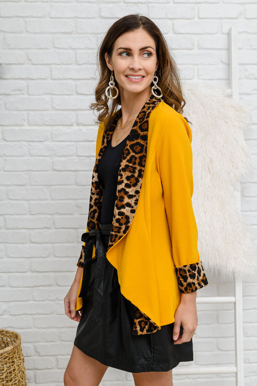 I Have A Dream Animal Print Blazer in Mustard