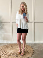 Ivory Babydoll Sweater Knit Top