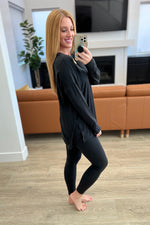 Buttery Soft Long Sleeve Loungewear Set in Black