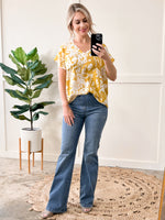 V Neck Blouse In Piña Colada