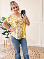 V Neck Blouse In Piña Colada