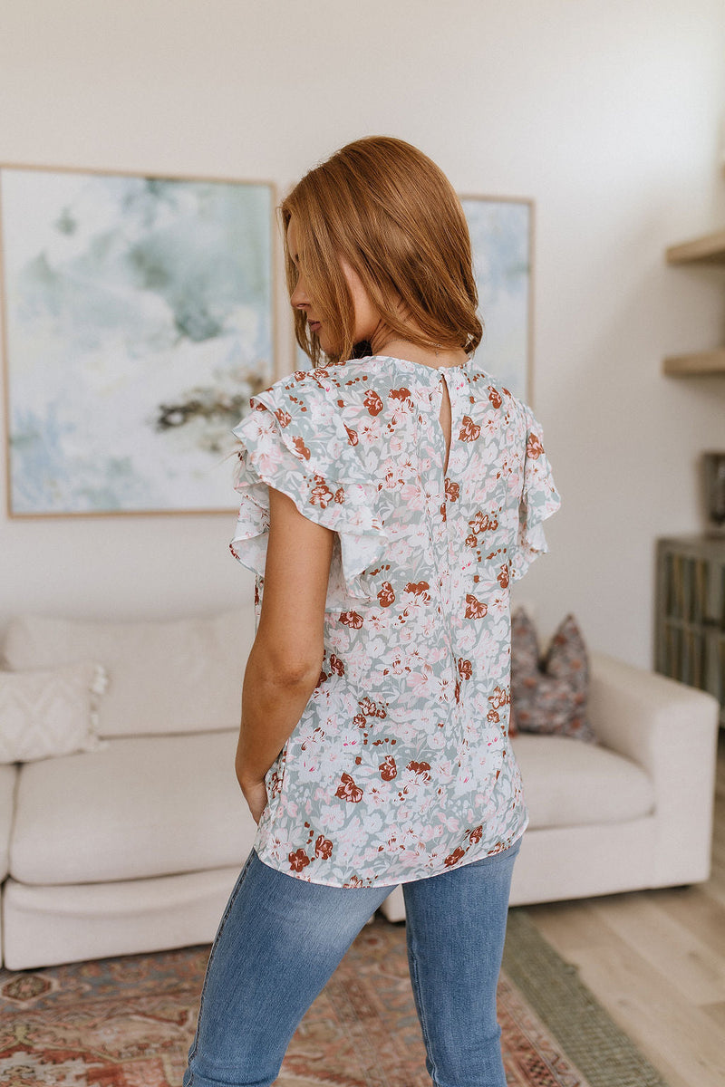 I've Got a Feeling Floral Flutter Sleeve Top