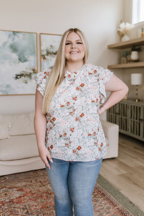 I've Got a Feeling Floral Flutter Sleeve Top