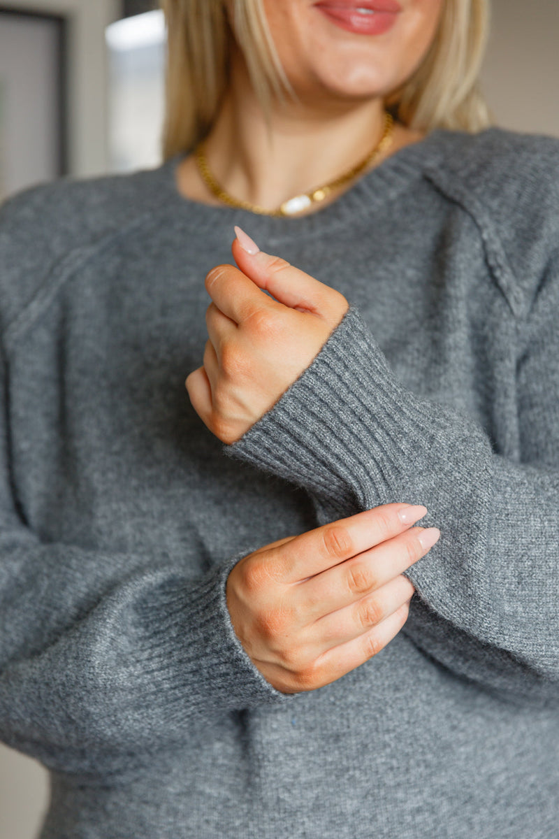 In Depth Crewneck Sweater in Charcoal BF35