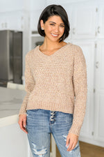 Irish Coffee Knitted Crop V Neck Sweater BF35