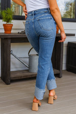 Jones High Rise Cuffed Straight Jeans