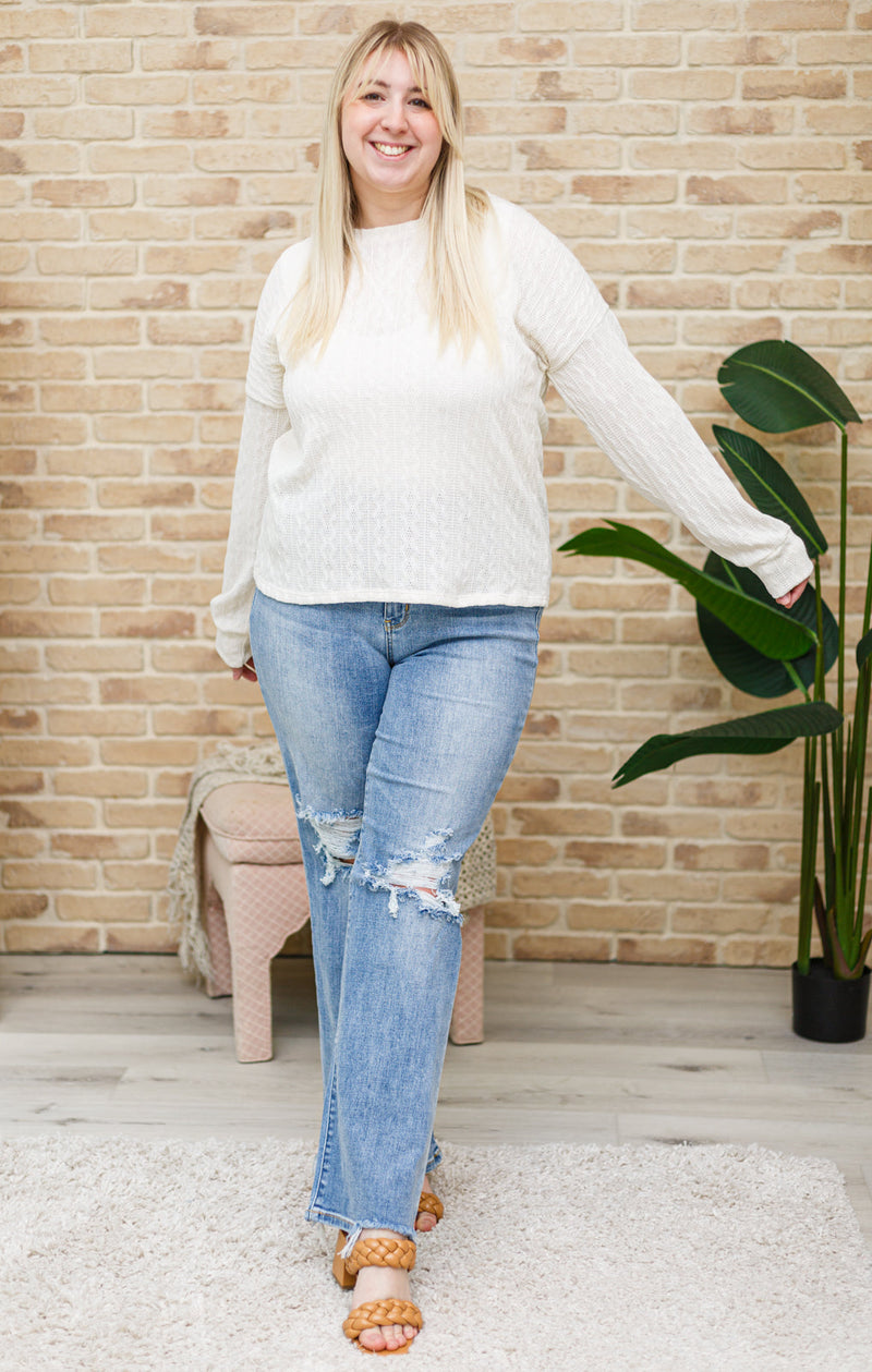 Keep Me Here Knit Sweater in  Cream BF35