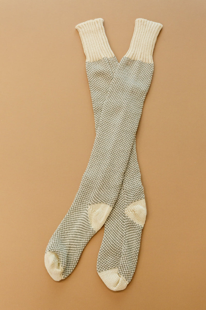 Knitted Lounge Socks In Oatmeal