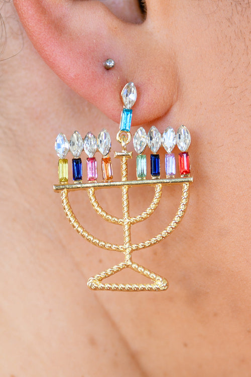 Light The Menorah Earrings