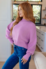 Mags Side Slit Cropped Sweater in Mauve