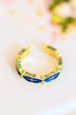 Mariana Hand Crafted Blue Cross Ring LD23