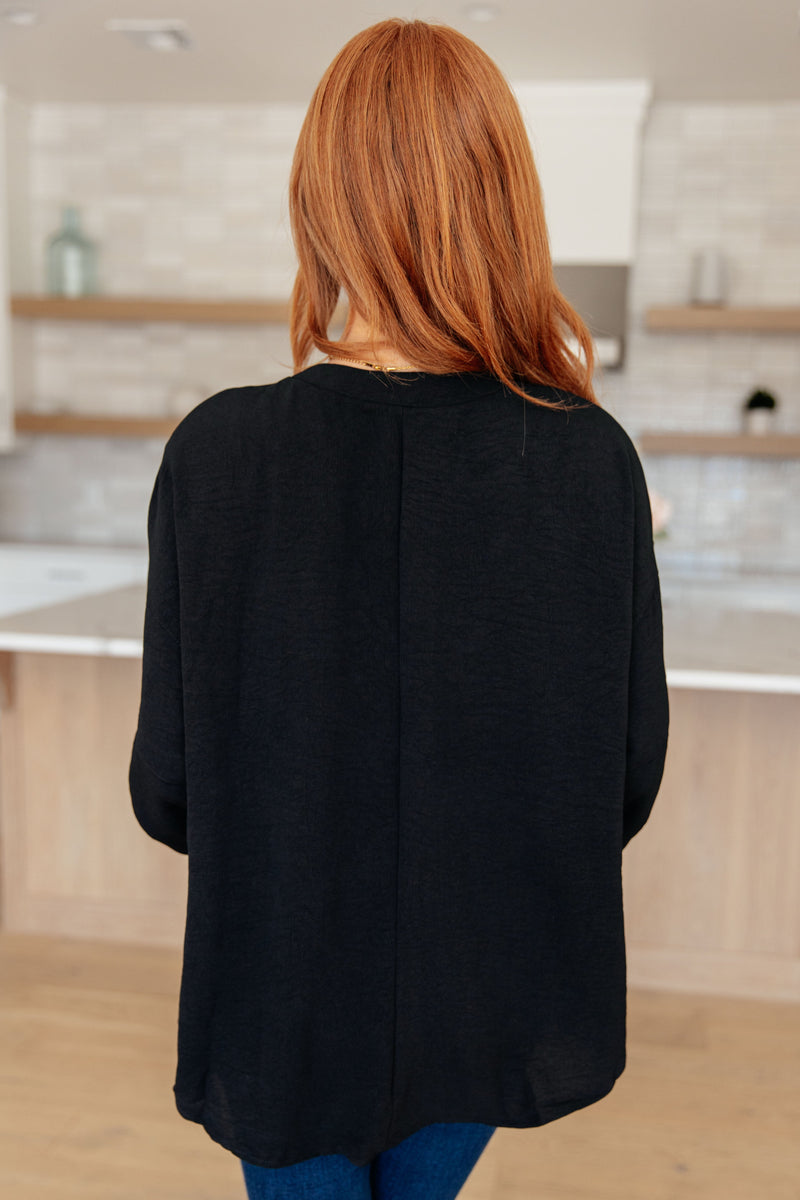 Midnight In Manhattan V-Neck Blouse