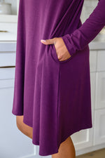 Most Reliable Long Sleeve Knit Dress In Plum LD23