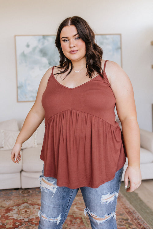 Never Not Loving V-Neck Cami in Brick LD23