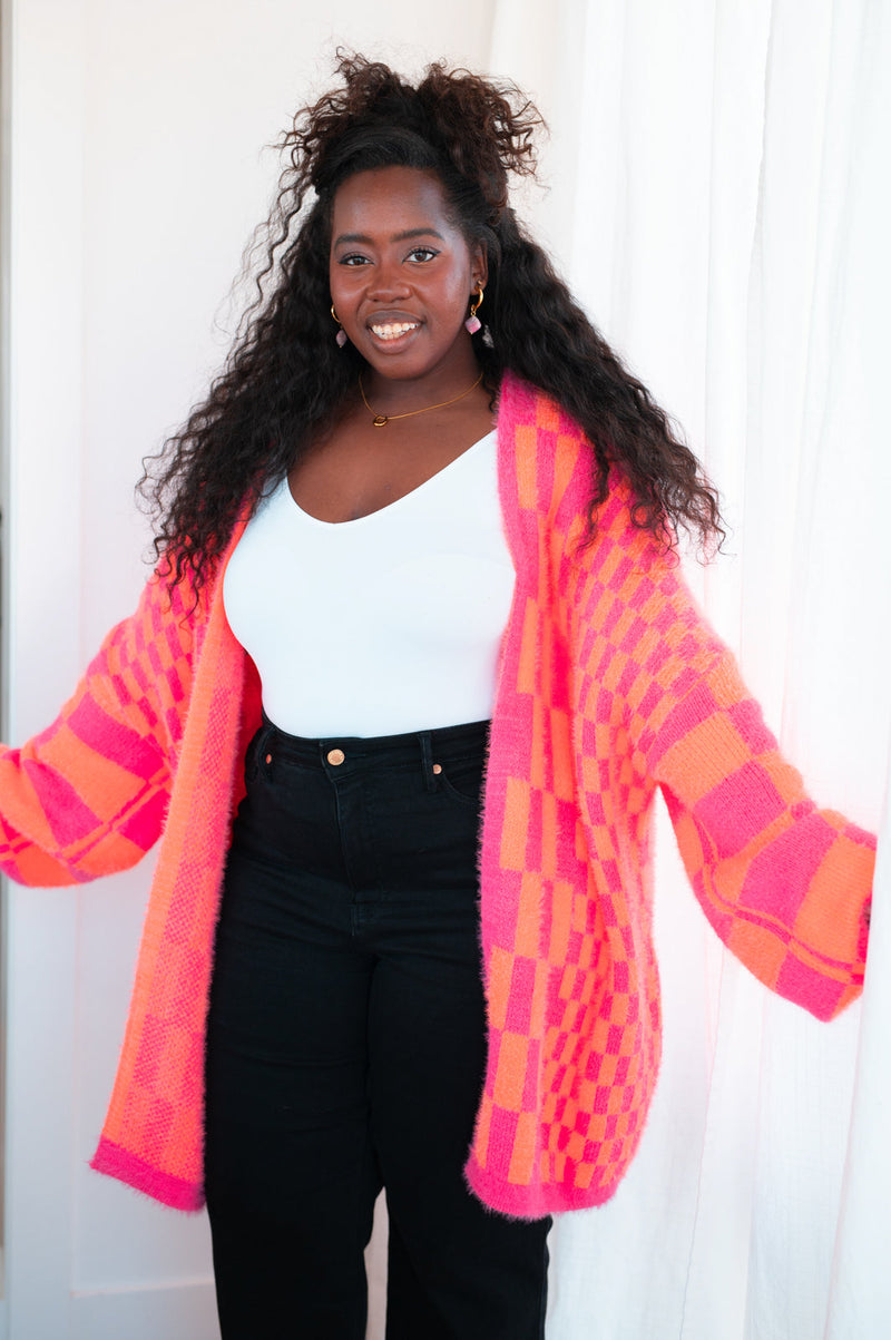 Neon orange cardigan hotsell