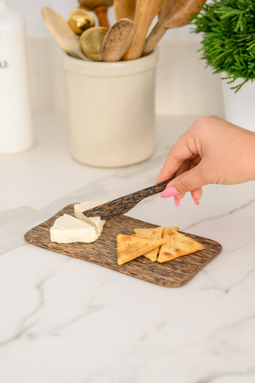 Palm Wood Cheese Board And Knife Set BF65