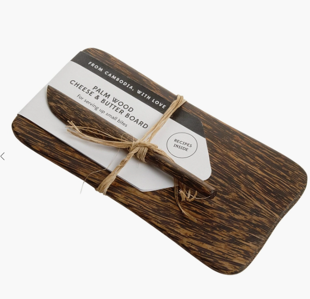Palm Wood Cheese Board And Knife Set BF65