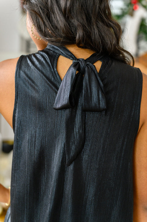 Photo Opt Sleeveless Blouse in Black