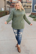 Plain Jane Turtle Neck Top in Cargo