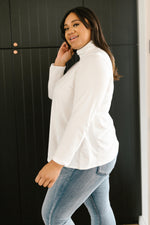 Plain Jane Turtle Neck Top in White