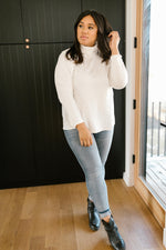 Plain Jane Turtle Neck Top in White