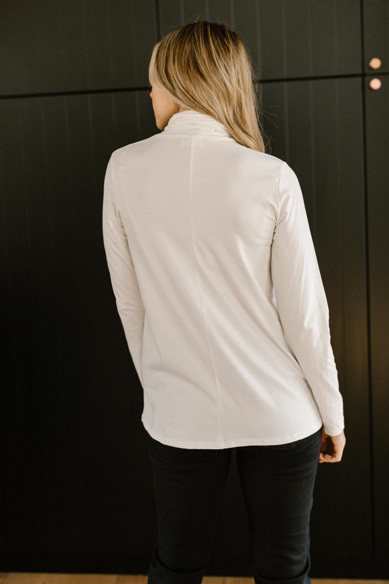 Plain Jane Turtle Neck Top in White