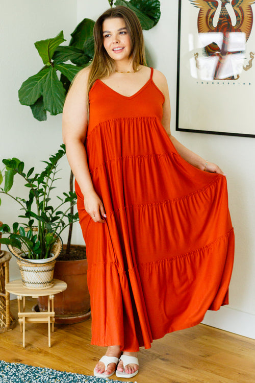 Romance At Sunset Tiered Maxi Dress