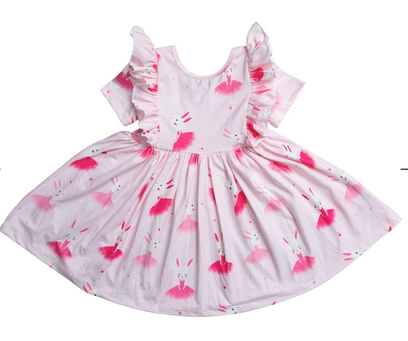 #H757 Ballet Bunny Ruffle Twirl Dress