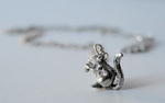 #J967 Silver Squirrel Necklace