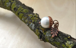 #J968 Copper Pearl Acorn Necklace