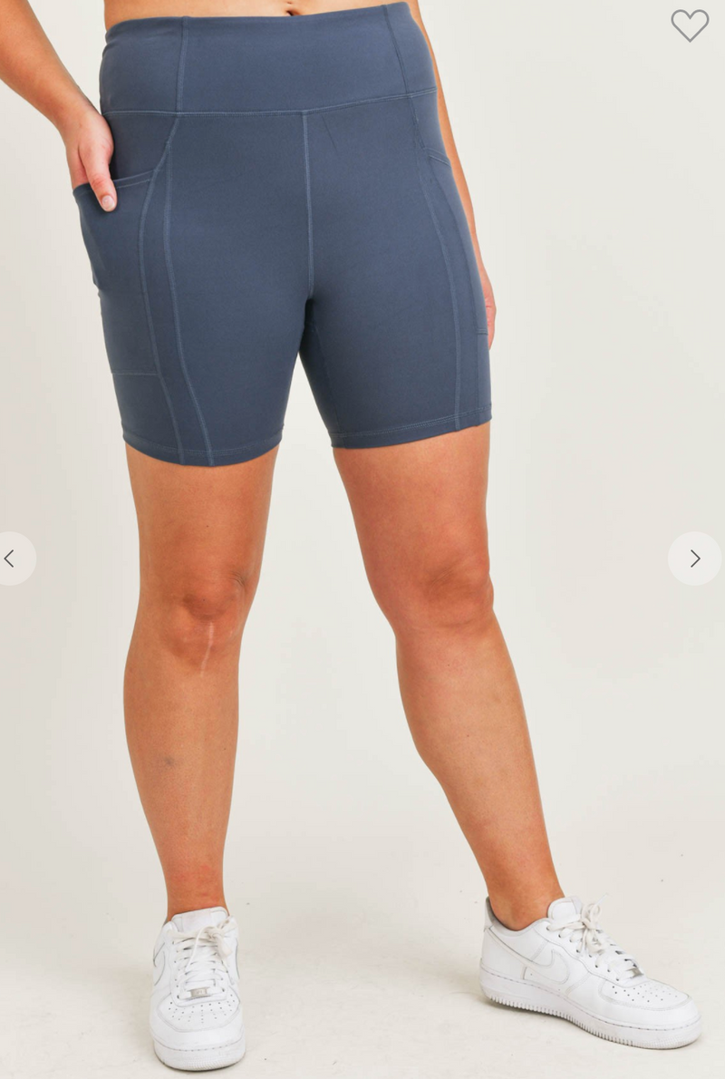 #K205 Bring It Back Biker Shorts (BLUE)