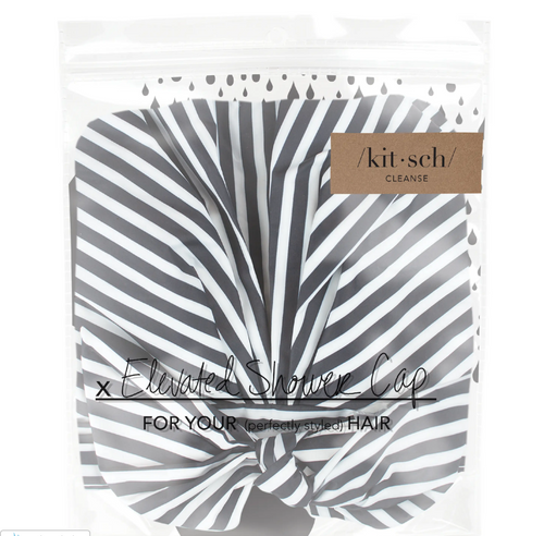 #K402 Stripes At Tiffany's Luxe Kitsch Shower Cap