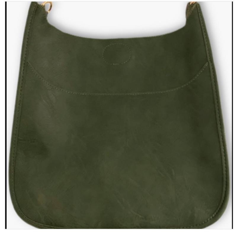 K536 Vegan Leather Classic Messenger Bag DARK GREEN - No Strap