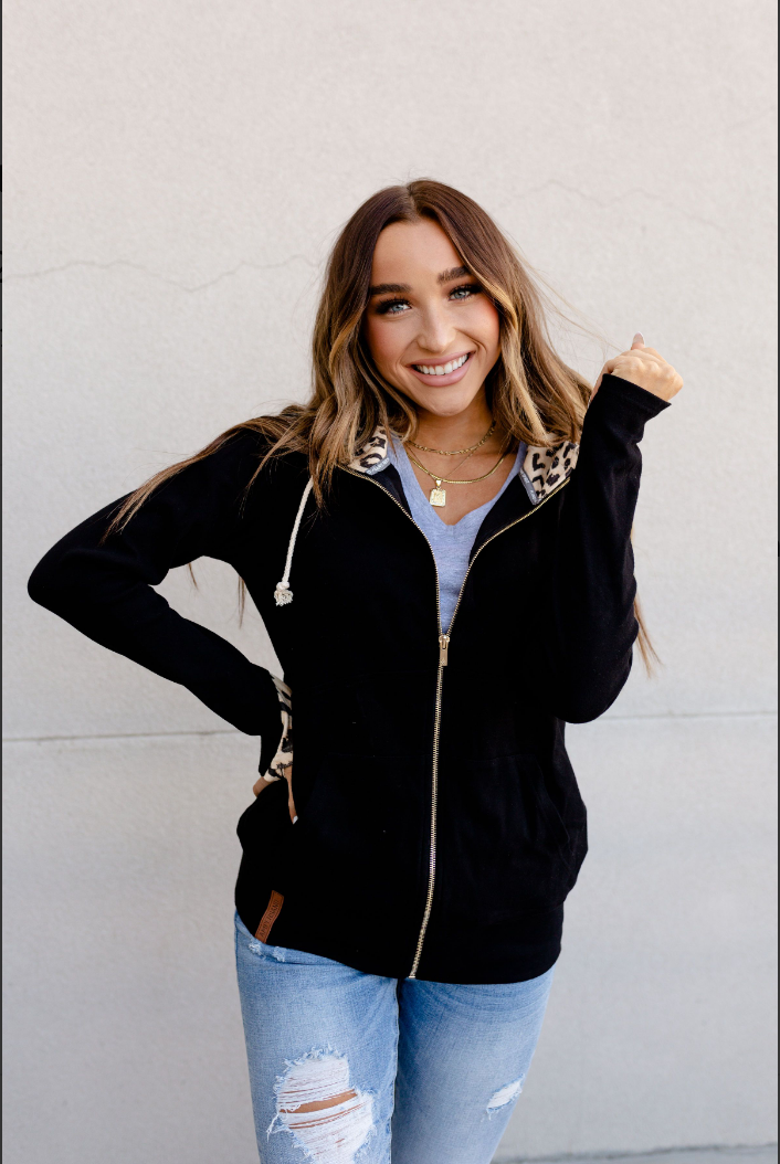 #K590 Ampersand Not A Cheetah Full Zip Sweatshirt