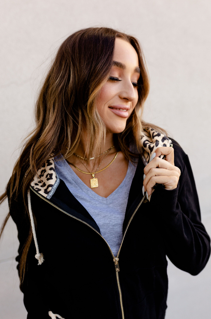 #K590 Ampersand Not A Cheetah Full Zip Sweatshirt
